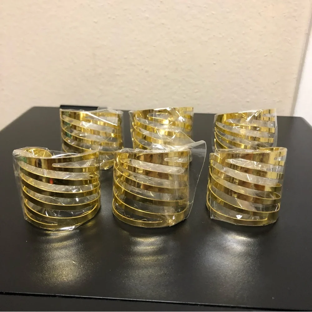 Gold Metal Napkin Ring Holders